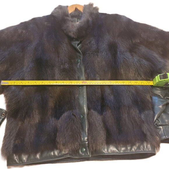 Vintage Retro Mink Fur & Leather Jacket / Waistcoat – Removable Sleeves - Picture 11 of 16